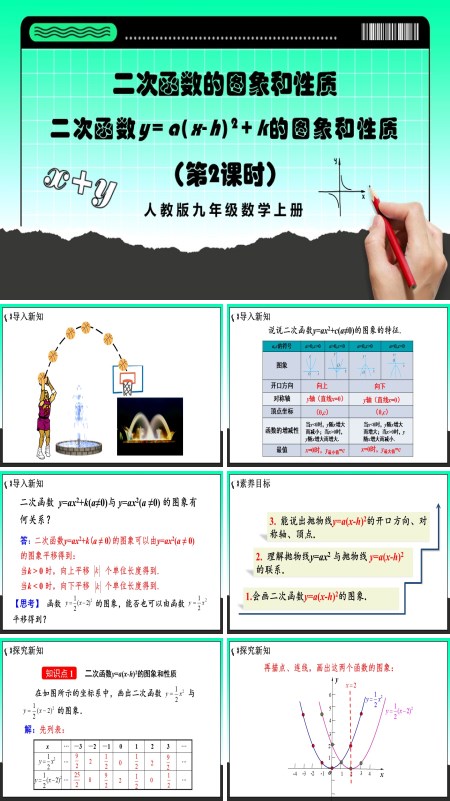 人教版数学九年级上册二次函数y=a（x-h）²+k的图象和性质 （第2课时）PPT课件含教案