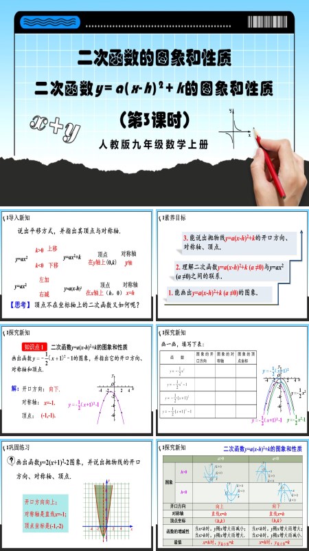 人教版数学九年级上册二次函数y=a（x-h）²+k的图象和性质 （第3课时）PPT课件含教案