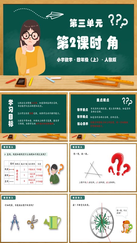 人教版四年级数学上册第三单元第02课时角PPT课件含教案