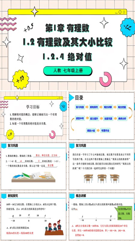 人教七年级数学上册1.2.4 绝对值PPT课件含教案