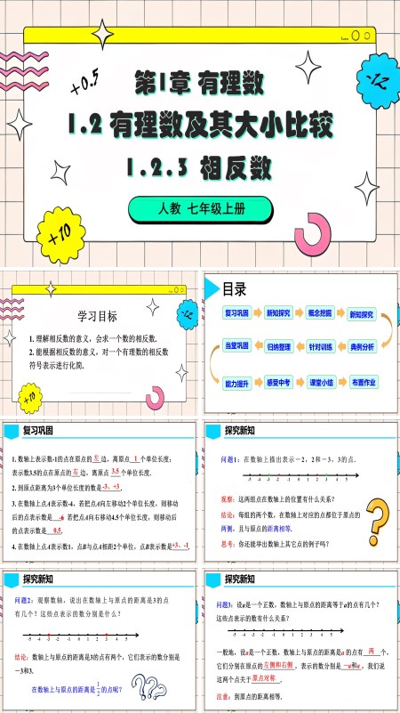 人教七年级数学上册1.2.3 相反数PPT课件含教案