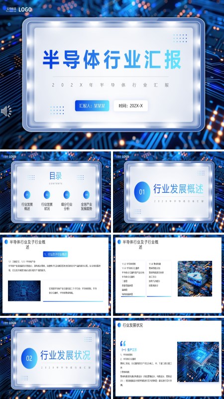 半导体芯片行业工作总结汇报PPT模板
