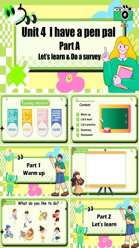 人教六年级英语上册Unit4第1课时Part A Let's learn&Do a surveyPPT课件含教案