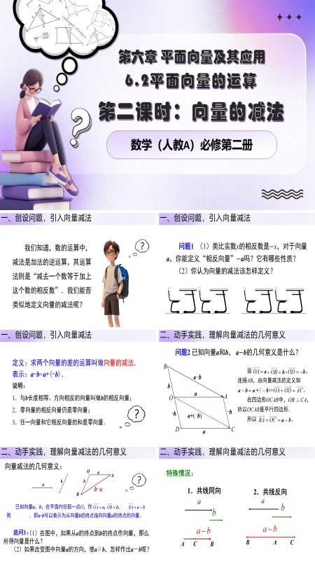 人教数学必修二6.2.2向量的减法PPT课件含教案