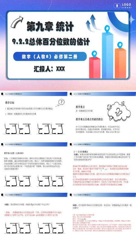 人教数学必修二9.2.2总体百分位数的估计PPT课件含教案