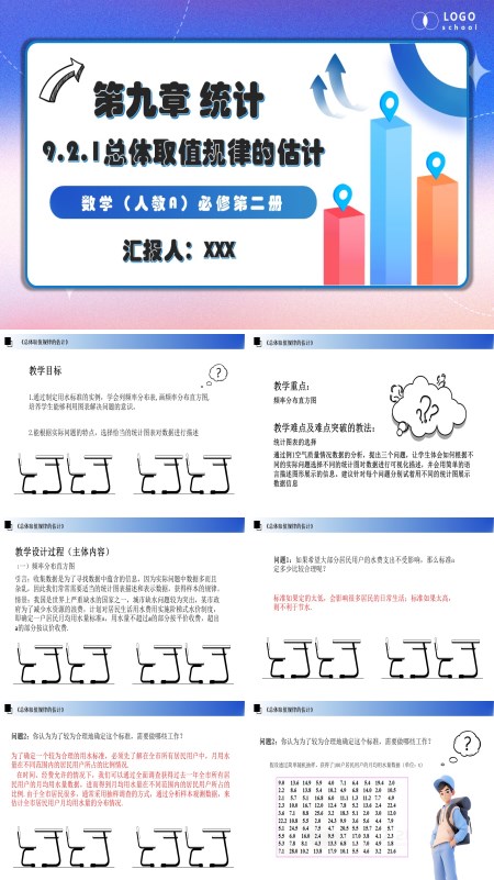 人教数学必修二9.2.1总体取值规律的估计PPT课件含教案