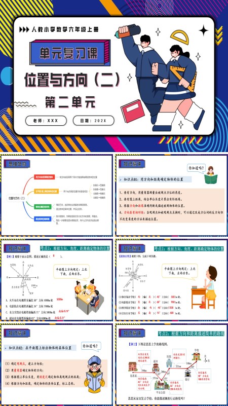 六年级数学上学期期末复习讲练测人教第二单元位置与方向（二）PPT课件含教案