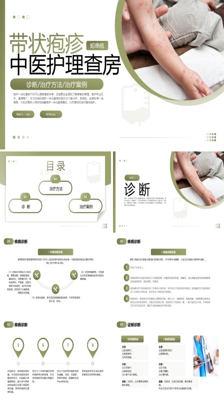 带状疱疹中医护理查房ppt模板含讲稿