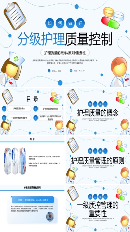 分级护理质量控制PPT模板含讲稿