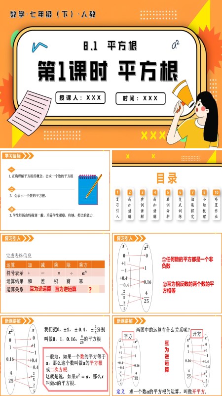 七年级数学下册平方根第1课时平方根PPT课件含教案