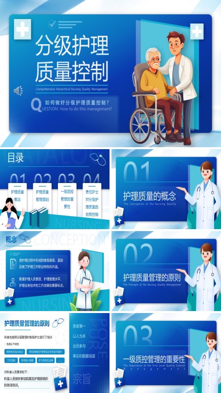分级护理质量控制报告PPT模板含讲稿