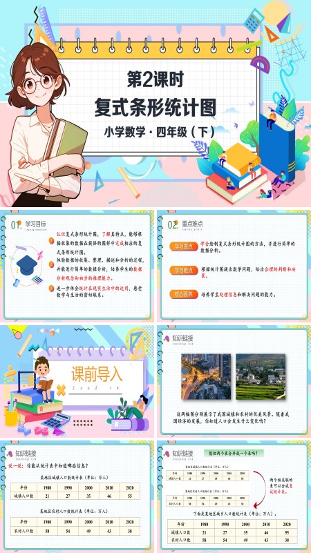 数学四年级下册第八单元复式条形统计图PPT课件含教案