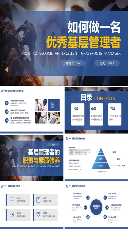 优秀基层管理者团队管理领导力提升培训课件PPT模板含讲稿