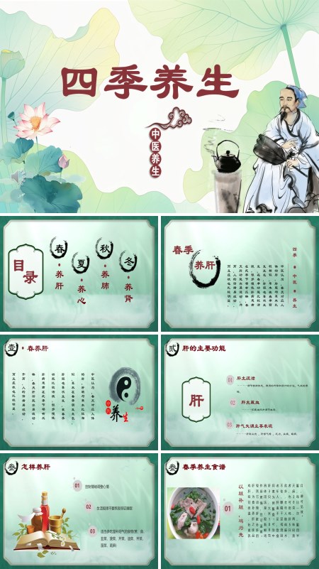 夏季养生知识培训课件PPT模板含讲稿