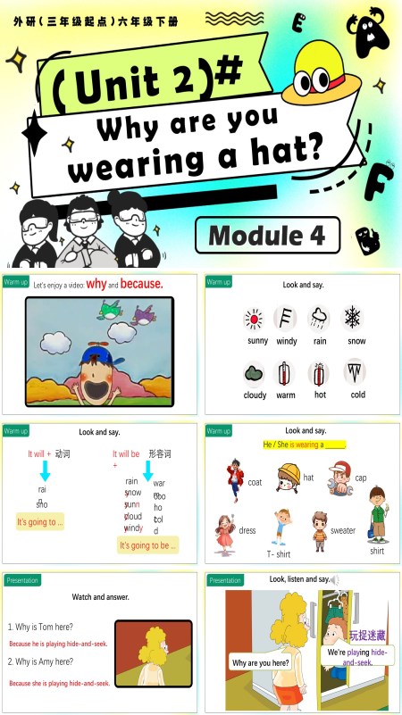 外研五年级英语下册Module8 Unit2 Why  are you wearing a hat PPT课件含教案