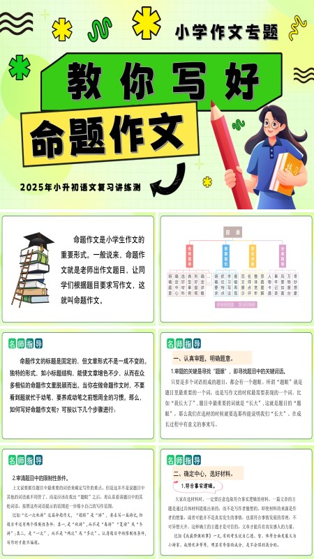 2025年小升初语文复习讲练测统编教你写好：命题作文PPT课件含教案