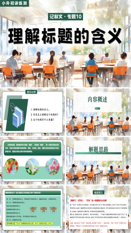2025年小升初语文复习讲练测统编理解标题的含义PPT课件含教案