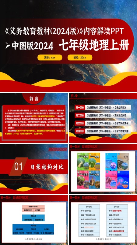 七年级地理上册（中图版2024）-【新教材解读】义务教育教材内容解读课件PPT模板含讲稿