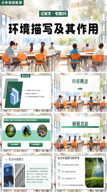 2025年小升初语文复习讲练测统编环境描写及其作用PPT课件含教案