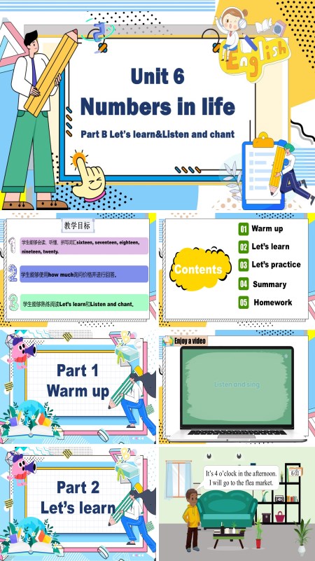 人教三年级英语下册Unit6第5课时Part B Let's learn&Listen and chantPPT课件含教案