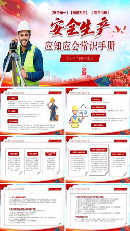安全生产应知应会安全知识PPT模板含讲稿