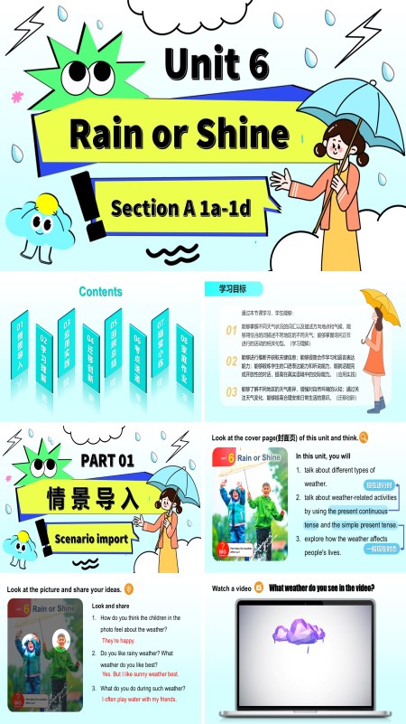 人教七年级英语下册Unit 6 第1课时Section A 1a-1d PPT课件含教案