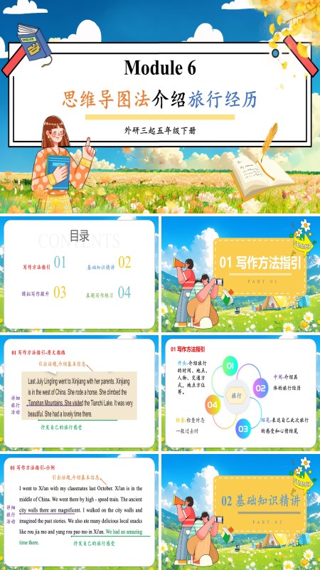外研五年级英语下册Module6思维导图法介绍旅行经历PPT课件含教案