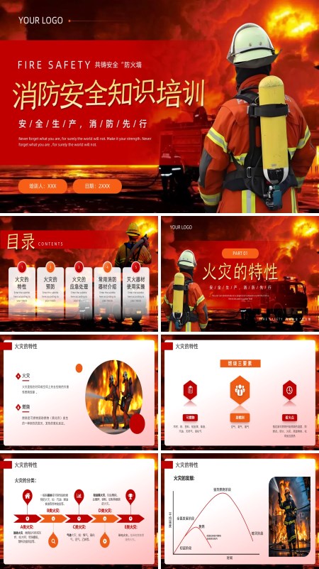 消防安全常识课件PPT模板含讲稿