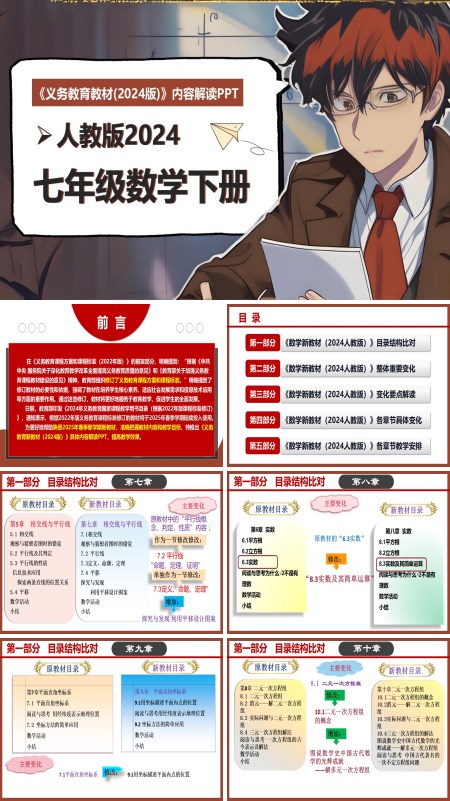 七年级数学下册（人教版2024）-【新教材解读】义务教育教材内容解读课件PPT模板