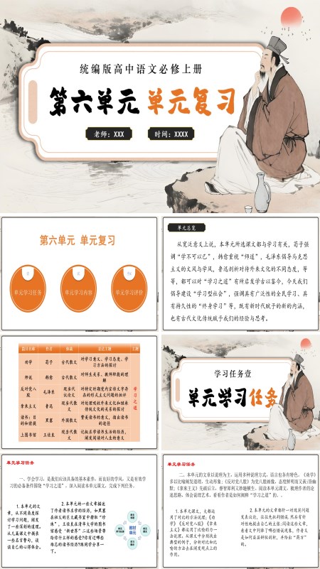 高一语文同步备课系列统编必修上册第六单元单元复习PPT课件含知识清单