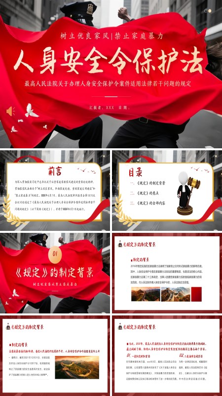 人身安全令保护法学习解读PPT课件模板含讲稿