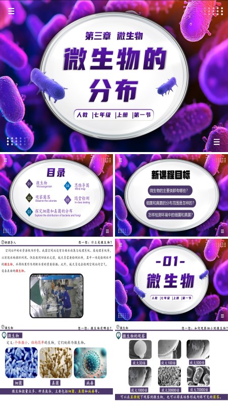 生物人教七年级生物上册微生物的分布PPT课件含教案