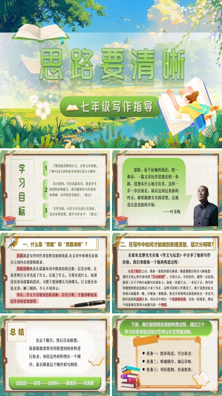 部编语文七年级上册写作：思路要清晰PPT课件含教案