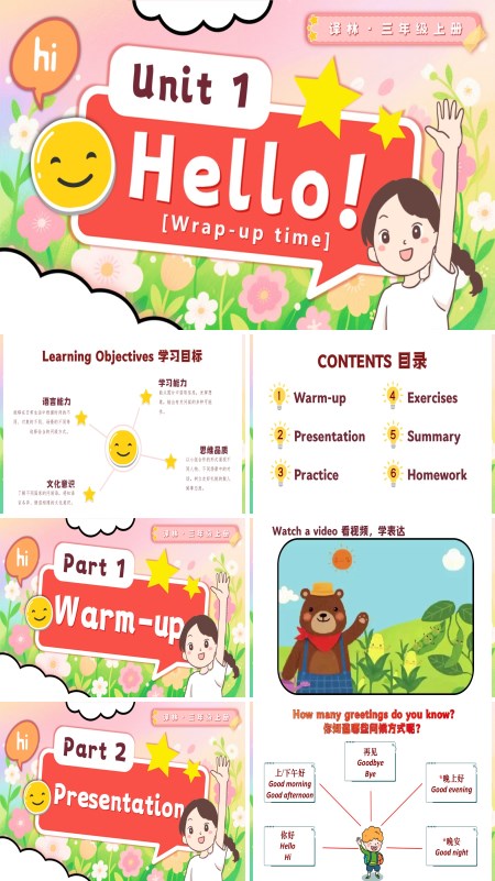 三年级英语上册译林Unit1 第3课时 Wrap up timePPT课件含教案