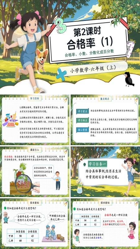 北师大数学六年级上册第四单元第2课时合格率（1）PPT课件含教案