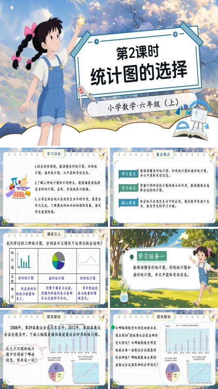 北师大数学六年级上册第五单元第2课时统计图的选择PPT课件含教案