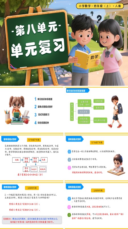 四年级数学上册人教第八单元单元复习PPT课件含教案