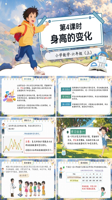 北师大数学六年级上册第五单元第4课时身高的变化PPT课件含教案