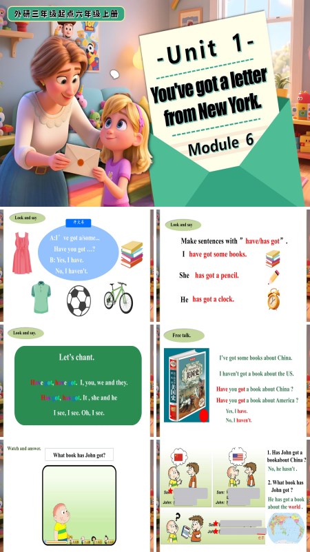 六年级英语上册外研Module 6 Unit1 You've got a letter from New York PPT课件含教案