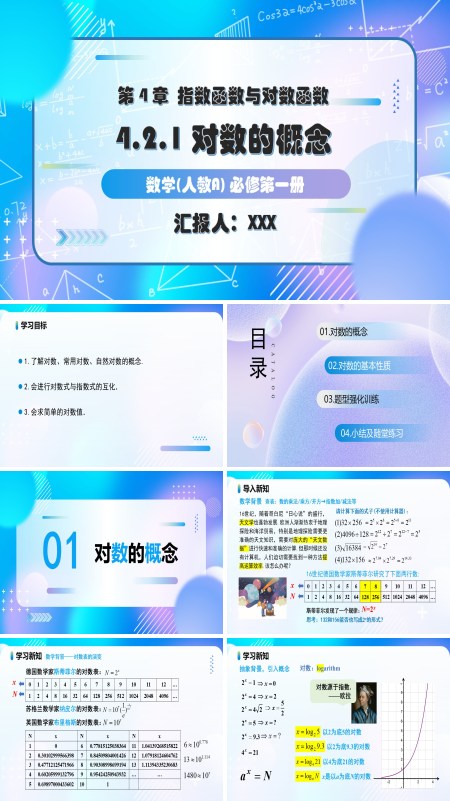 人教A高一数学必修第一册4.3.1对数的概念PPT课件含教案