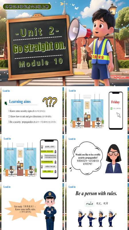 六年级英语上册外研Module 10 Unit2 Go straight on PPT课件含教案