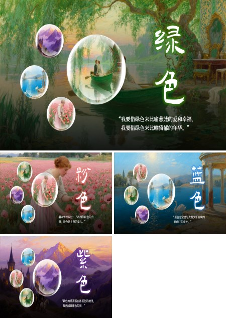 色彩风景轮播平滑动画PPT【特效动画】模板