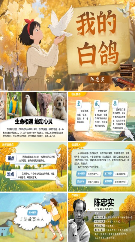 部编语文七年级上册我的白鸽PPT课件含教案