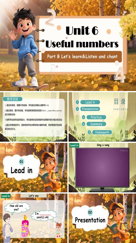 人教三年级英语上册Unit6第5课时Part B Let's learn＆Listen and chantPPT课件含教案