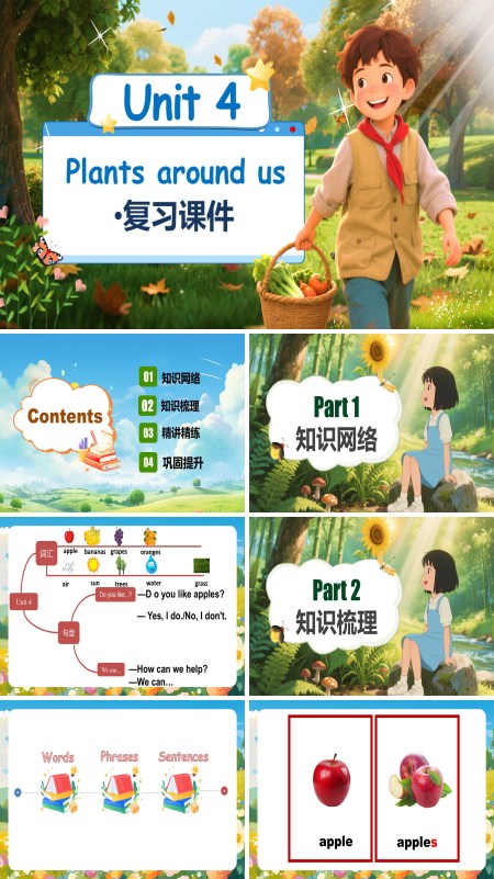 人教三年级英语上册Unit4Plants around usPPT课件含教案