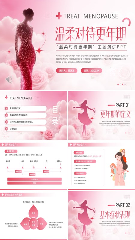 温柔对待更年期PPT模板含讲稿
