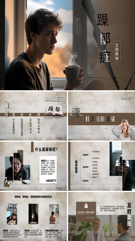 躁郁症介绍PPT模板含讲稿