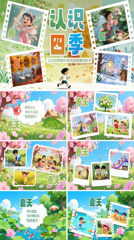 认识四季PPT课件模板含讲稿