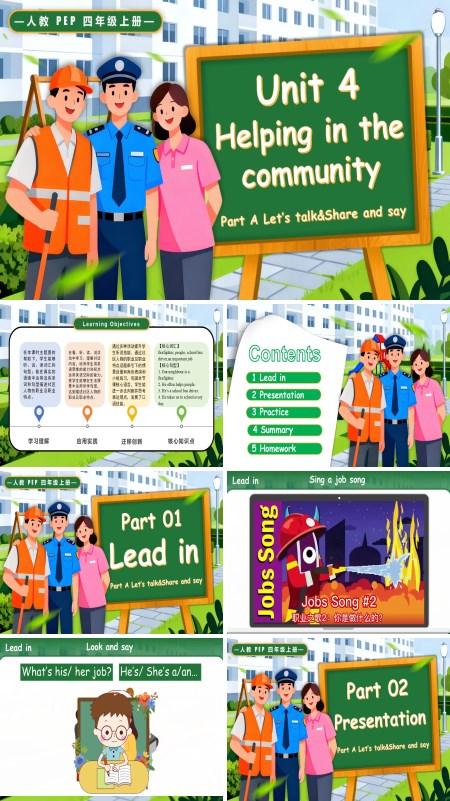 人教PEP四年级上册Unit 4 第1课时 Part A Let's talk Share and say PPT课件含教案