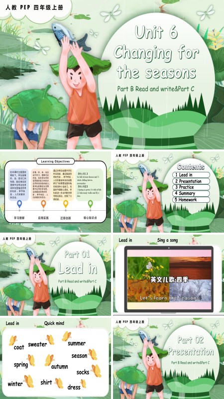 人教PEP四年级上册Unit 6 第6课时 Part B Read and write Part C PPT课件含教案